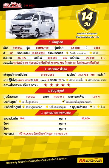 Toyota Commuter 2008.0 มือสอง ดีเซล ไมล์ รถบ้านแท้ ไม่เคยชน - Image 2