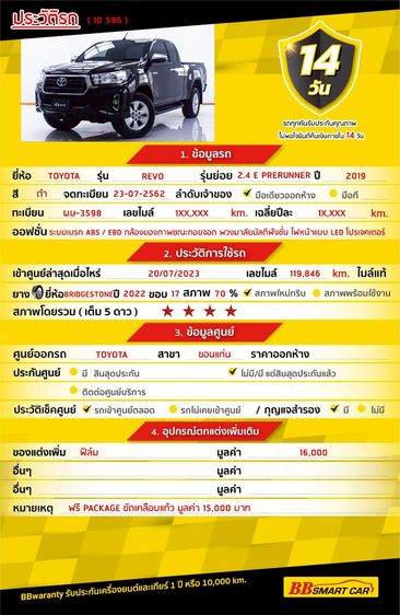 Toyota Hilux Revo 2019.0 มือสอง ดีเซล ไมล์  สภาพนางฟ้า เครดิตดีออกรถ 0 บาท - Image 2